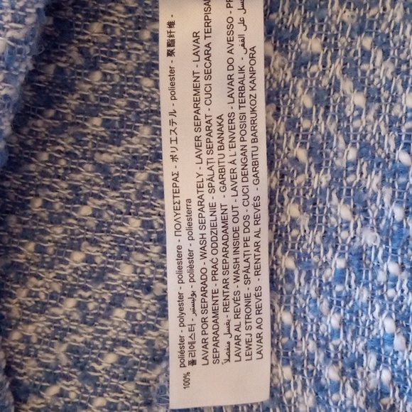 Zara Tweed Pinafore Chic Blue Sleeveless Dress with Peplum Hem - Picture 7 of 9